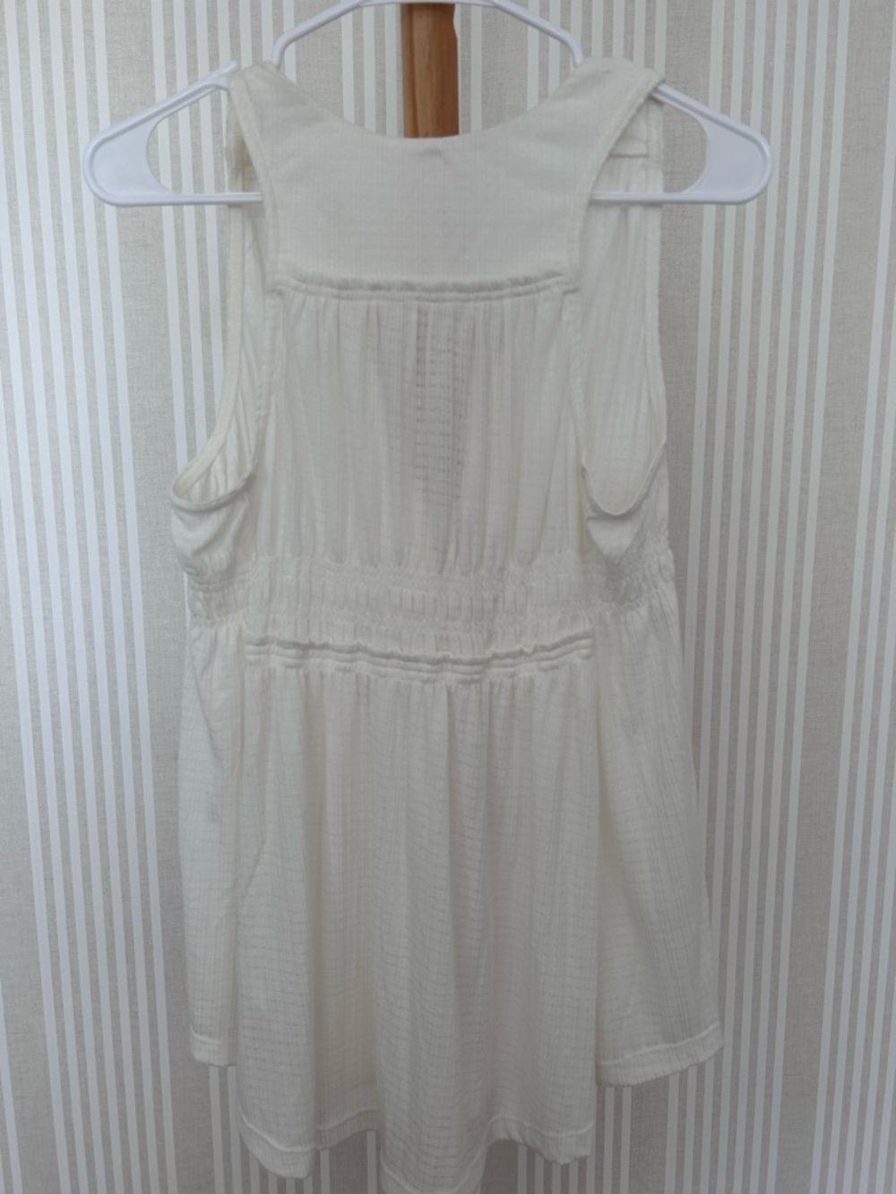 Free People Beach Bound Ruched Top Ivory White Women’s Size Medium NWOT - Picture 4 of 8
